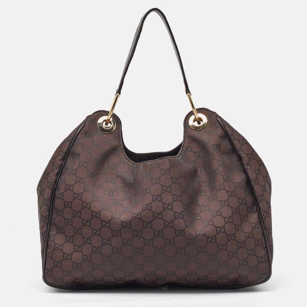 Gucci Dark Brown Gg Nylon And Leather #169720G64B - Picture 4 of 9
